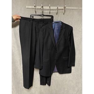 Bespoke Suit Men 42L Blue Surgeon Cuff Wool 38X33.5 Pant Luxury The King's Image
